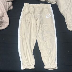 PINK Victoria's Secret Cream and White Track Pants